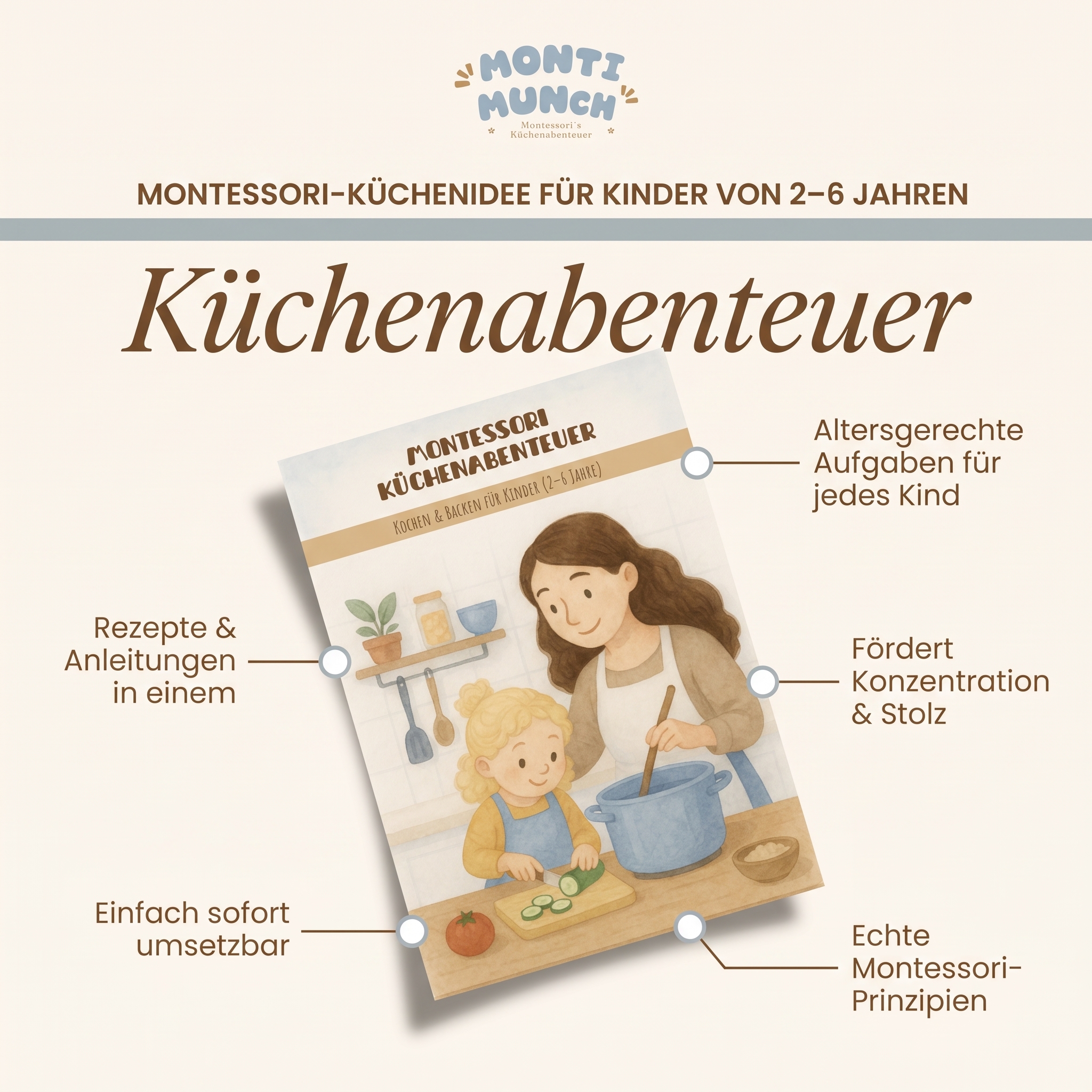 MontiMunch Leitfaden auf einem Tablet in der Küche