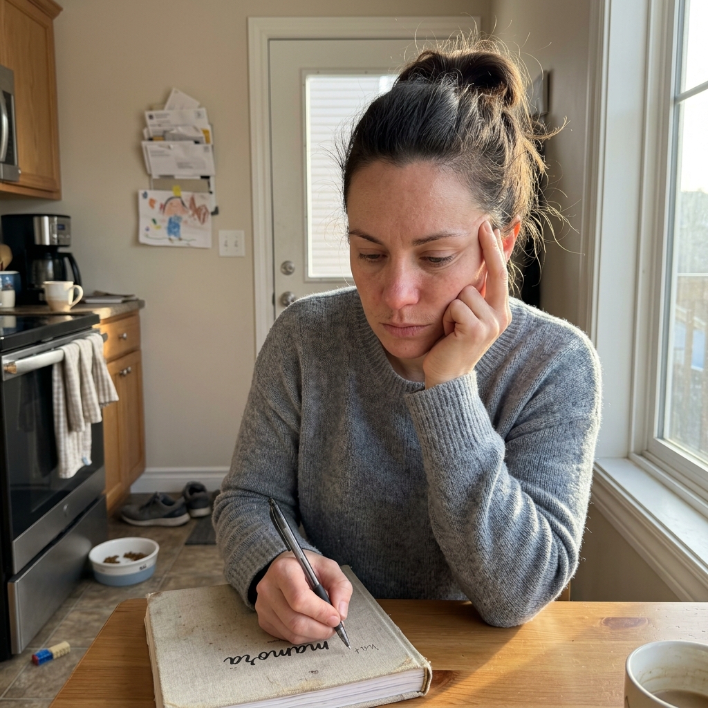 Mutter beim Reflektieren