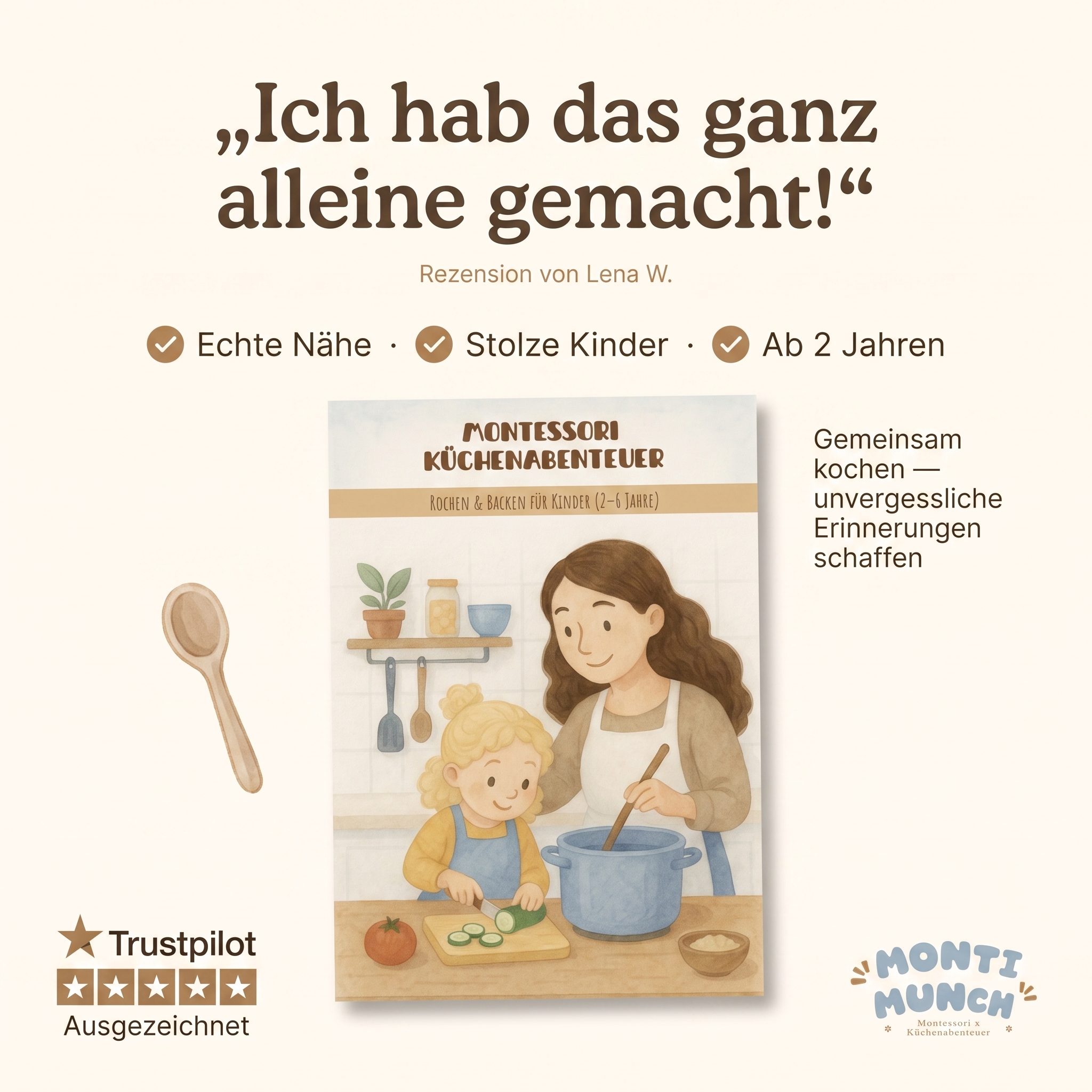 Kind sortiert Zutaten in der Küche