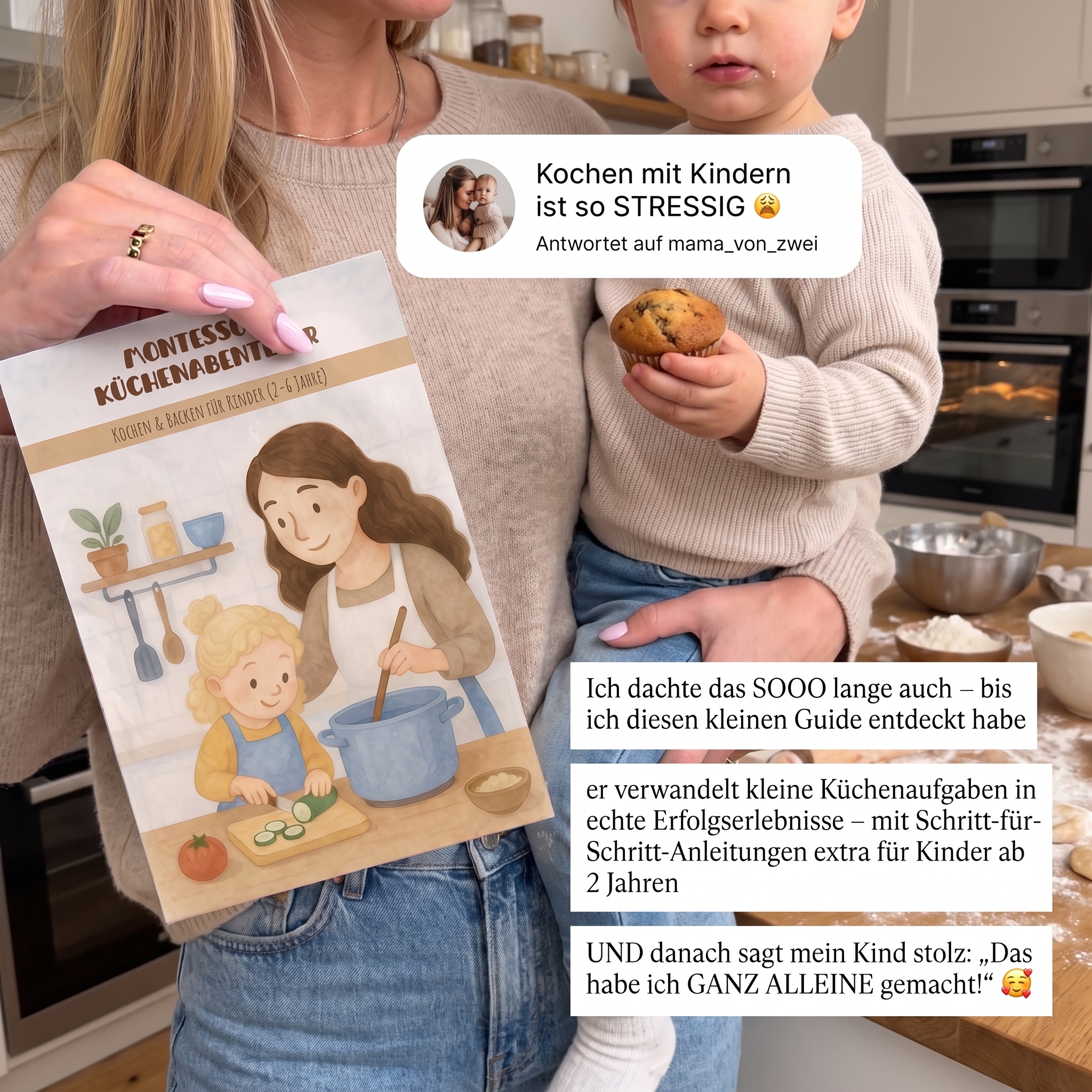 Kind rührt Teig an